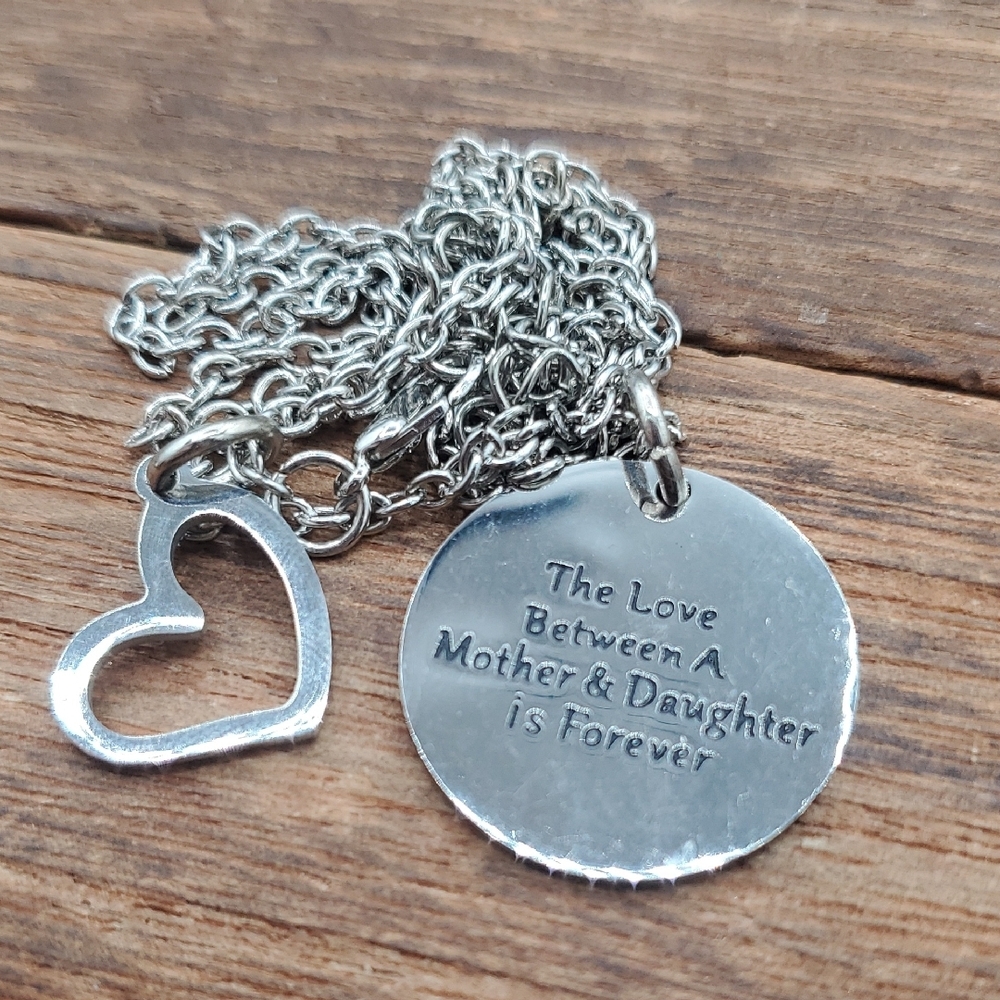 Mother & Daughter Silver Heart Necklace - Sentimental Jewelry 6 Gram N3916 30 In